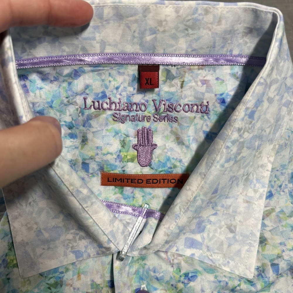 Luciano Visconti Multicolor Geometric Button Up Shirt Men's XL Limited Edition - Picture 4 of 9